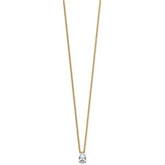 14k 1/2 carat Lab Grown Diamond VS+ F+ Pear Complete 18 inch Four Prong Pendant Necklace